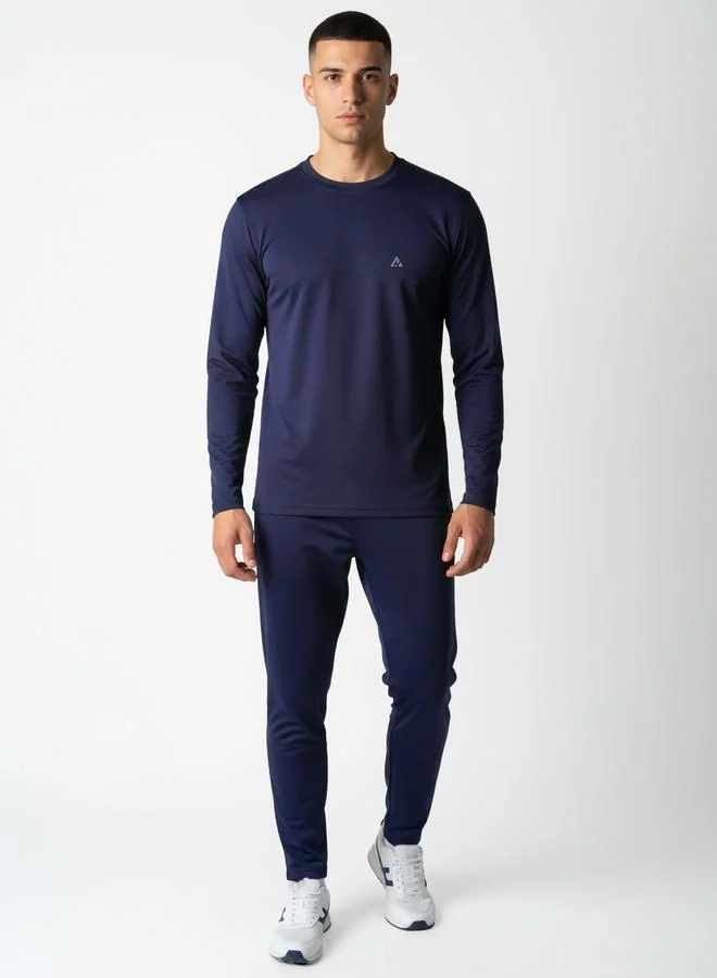 Clans&Hans Men Navy Blue Crew Neck T-Shirt